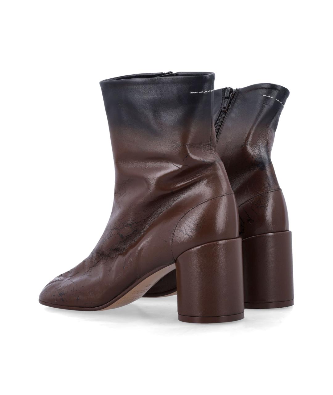 MM6 MAISON MARGIELA Коричневые кожаные ботинки, фото 3