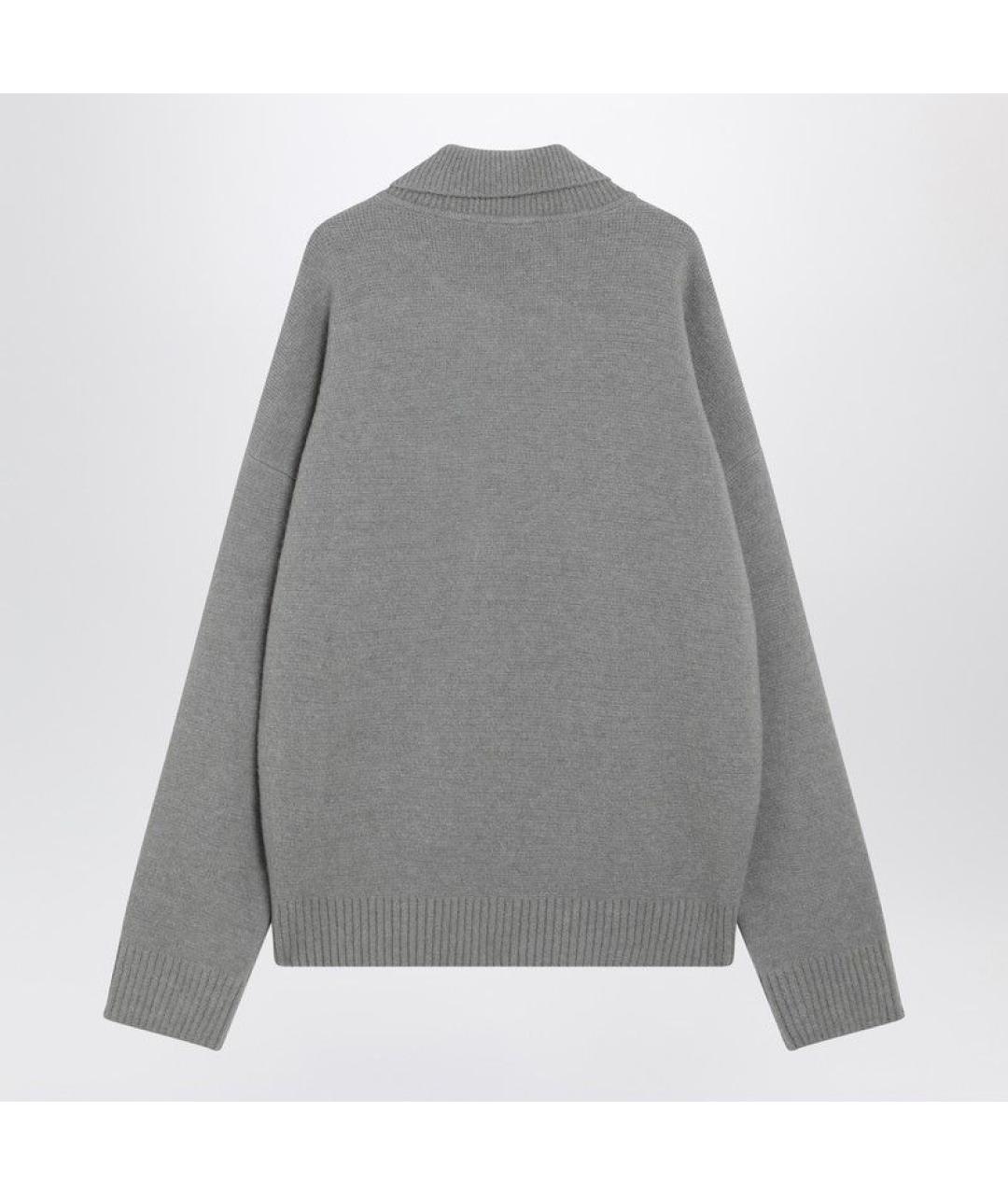 Ami Paris Серый шерстяной джемпер / свитер, фото 2