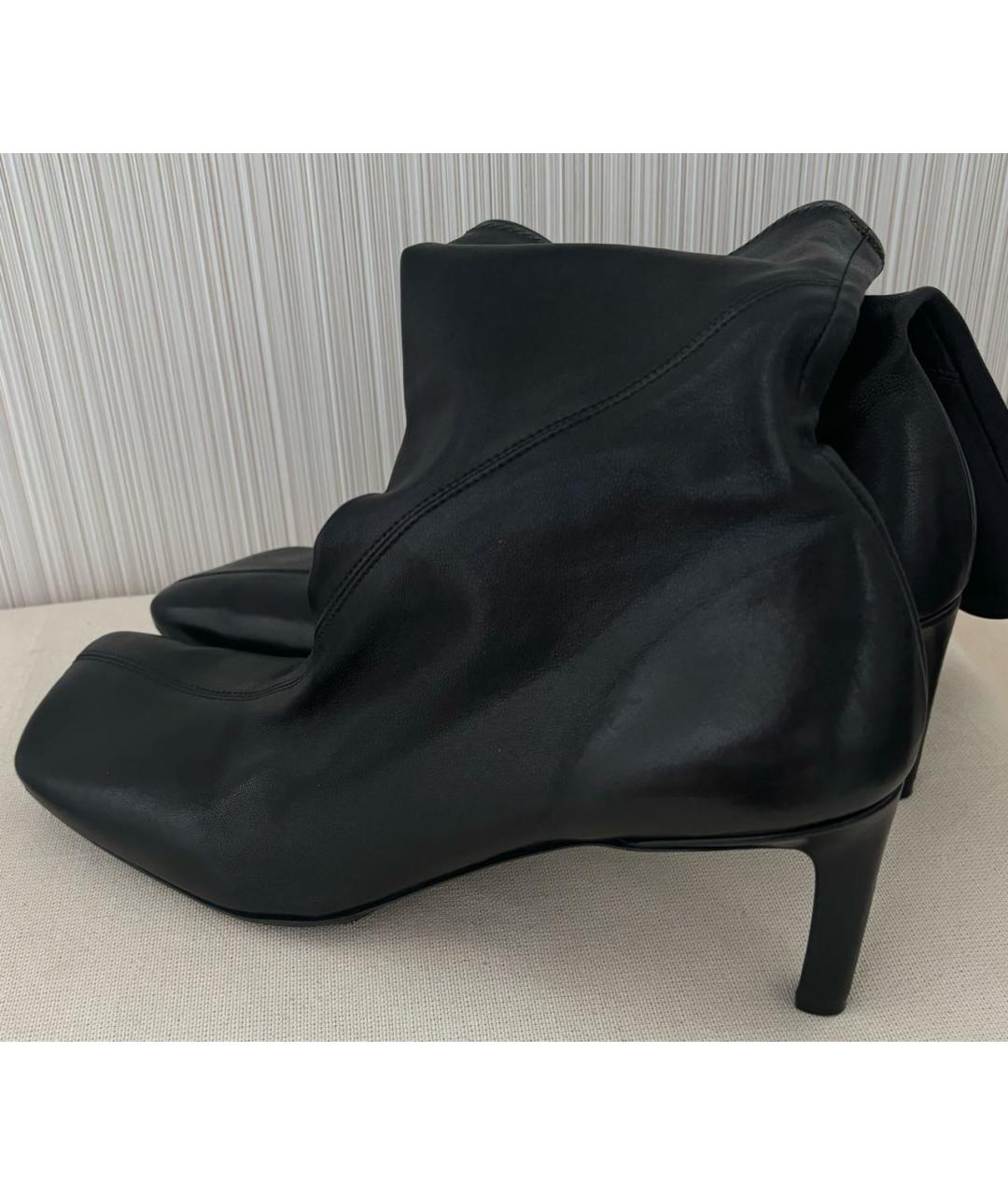JIL SANDER Черные кожаные ботильоны, фото 6