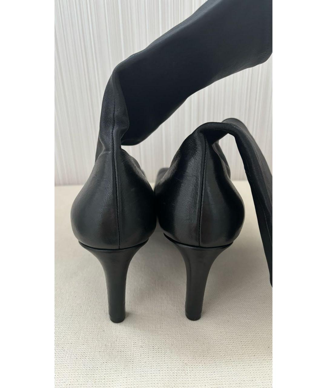 JIL SANDER Черные кожаные ботильоны, фото 5