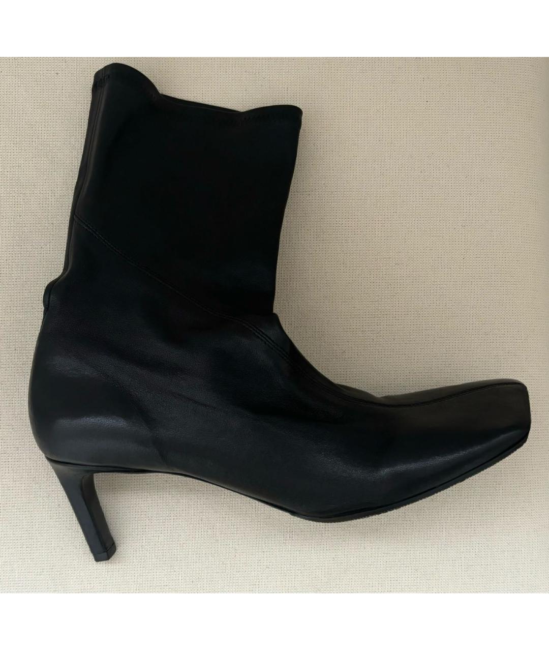 JIL SANDER Черные кожаные ботильоны, фото 9