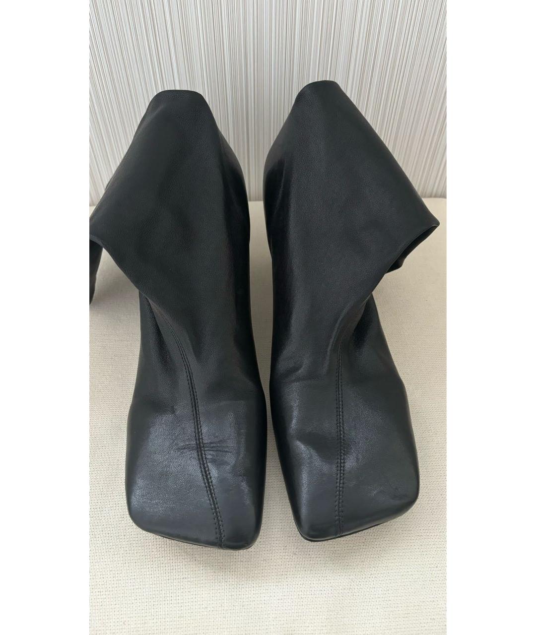 JIL SANDER Черные кожаные ботильоны, фото 3