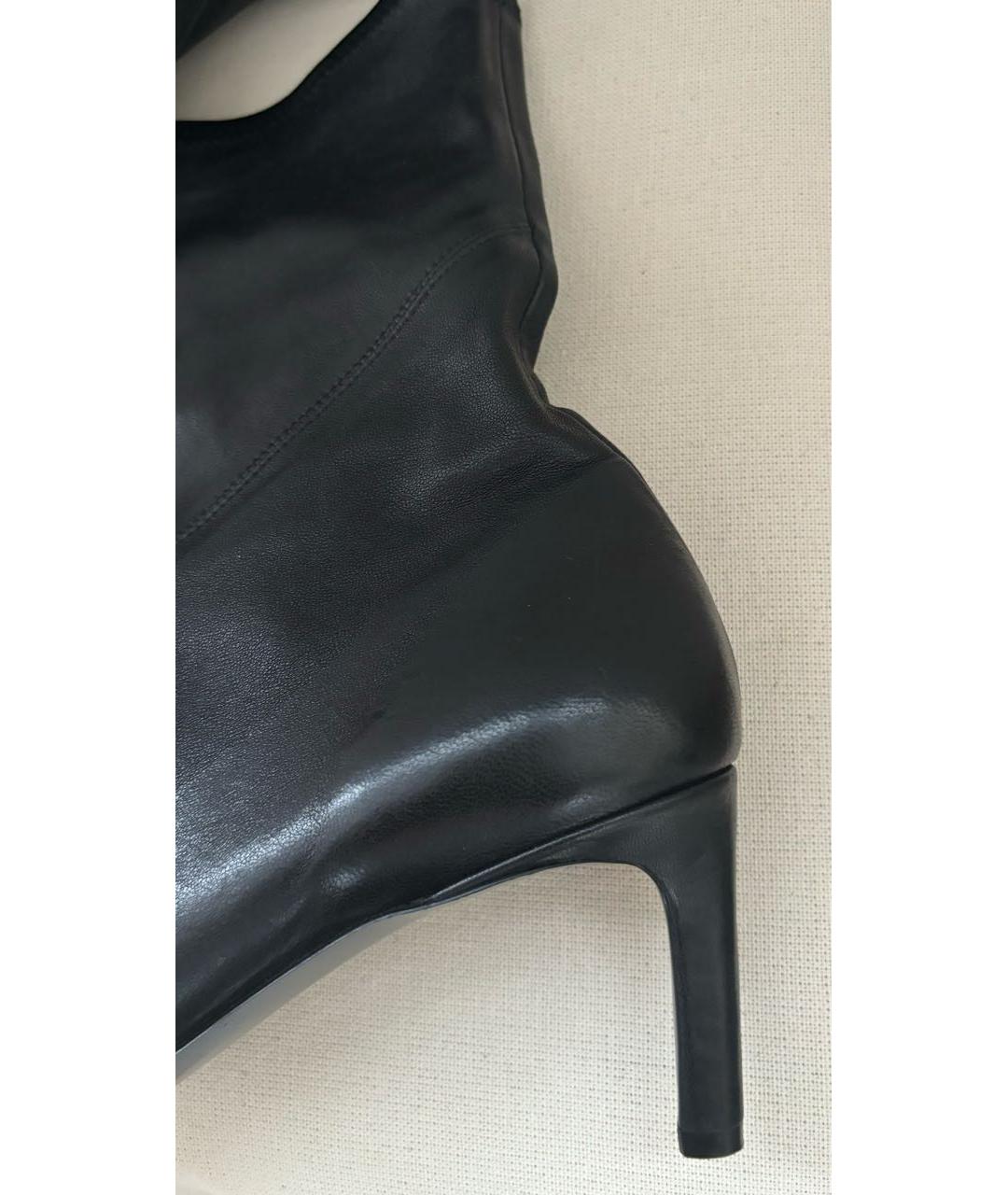 JIL SANDER Черные кожаные ботильоны, фото 8