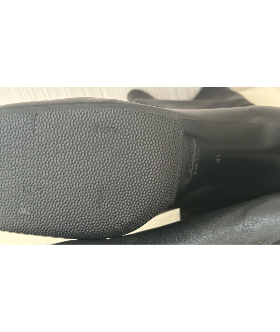 JIL SANDER Черные кожаные ботильоны, фото 4