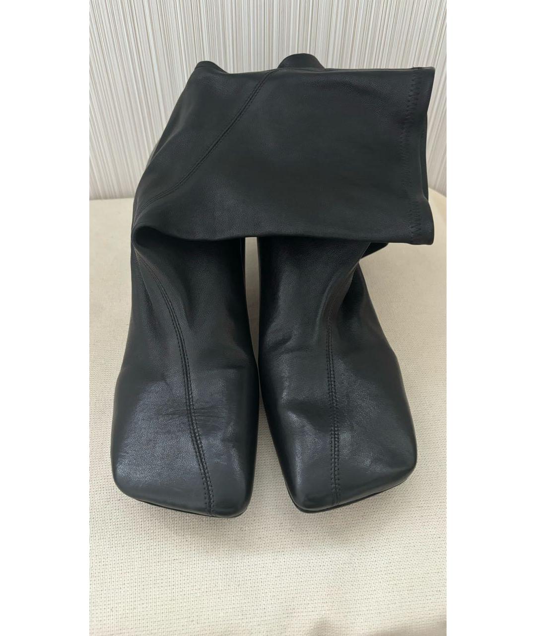 JIL SANDER Черные кожаные ботильоны, фото 2