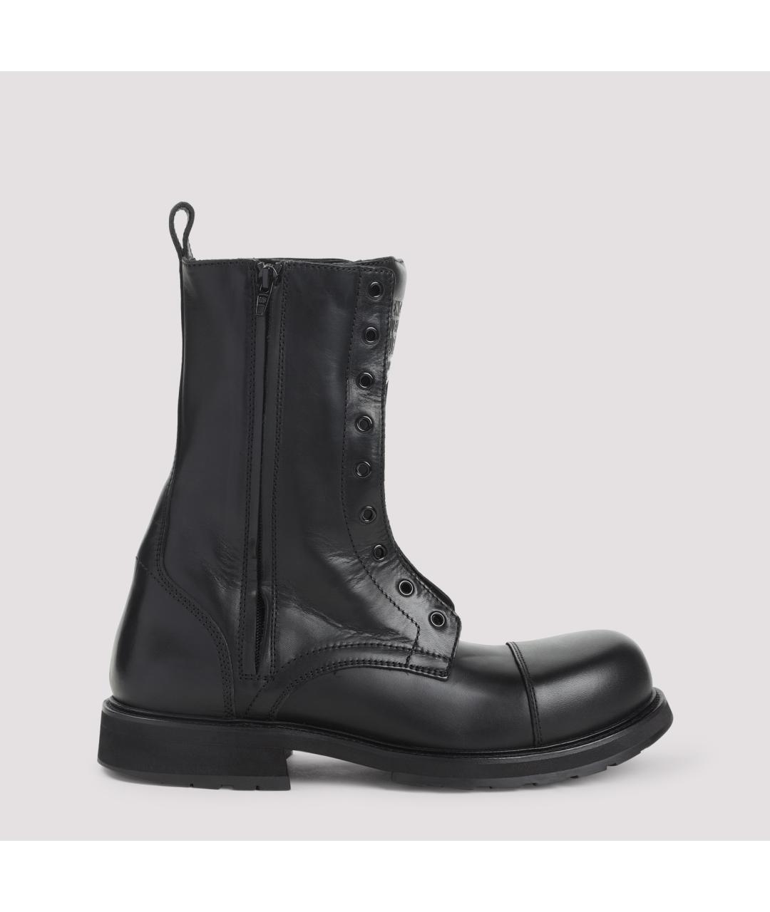 BALENCIAGA Черные кожаные высокие ботинки, фото 2