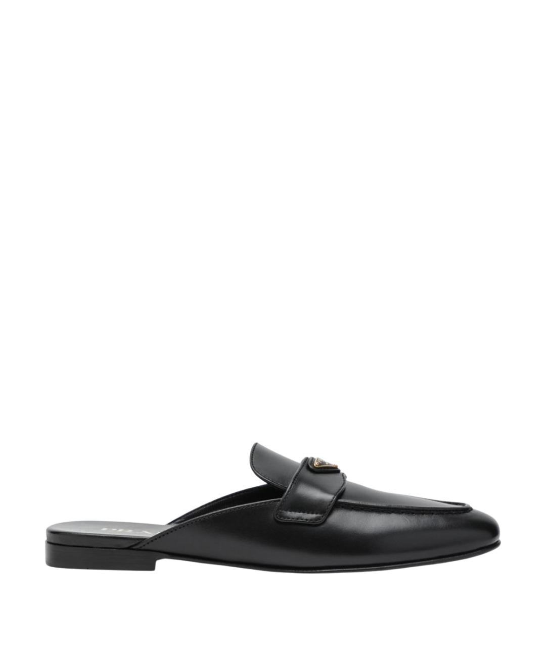 PRADA Черные кожаные мюли, фото 1