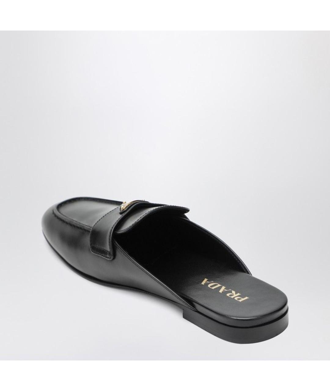 PRADA Черные кожаные мюли, фото 3