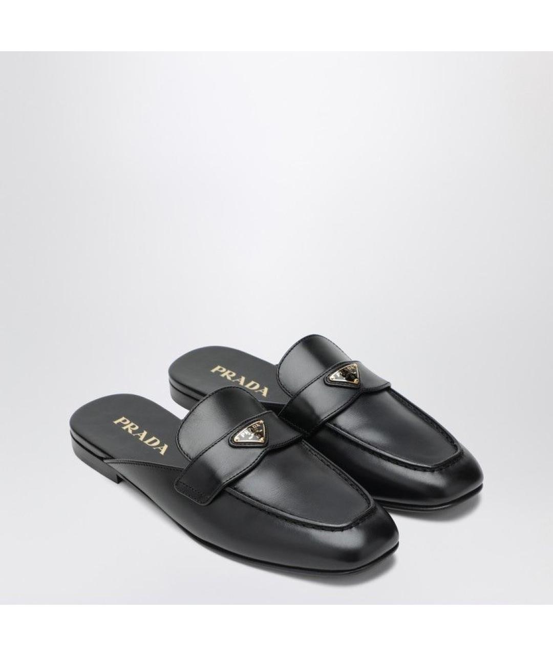 PRADA Черные кожаные мюли, фото 2