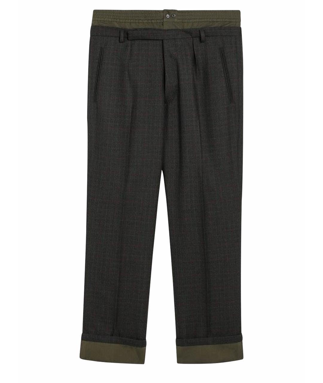 PRADA Серые шерстяные повседневные брюки, фото 1