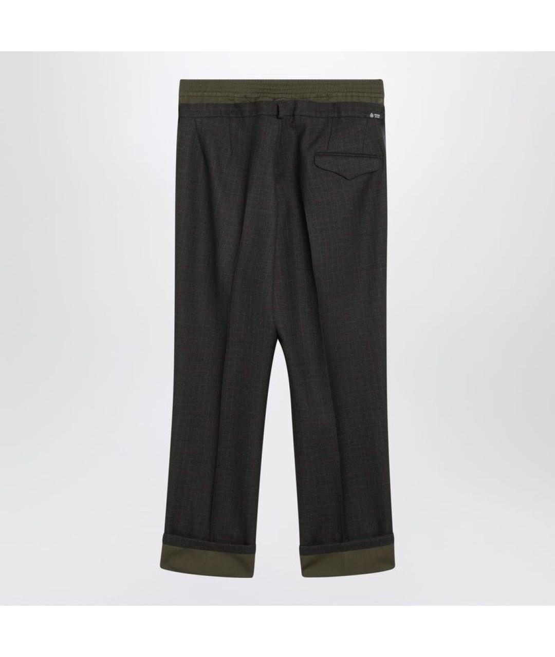 PRADA Серые шерстяные повседневные брюки, фото 3