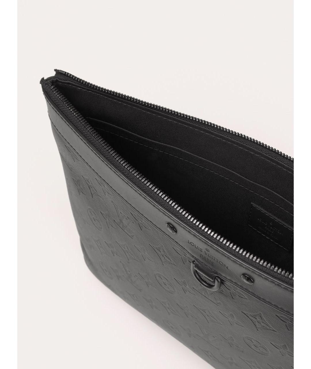 LOUIS VUITTON Черная кожаная папка для документов, фото 5