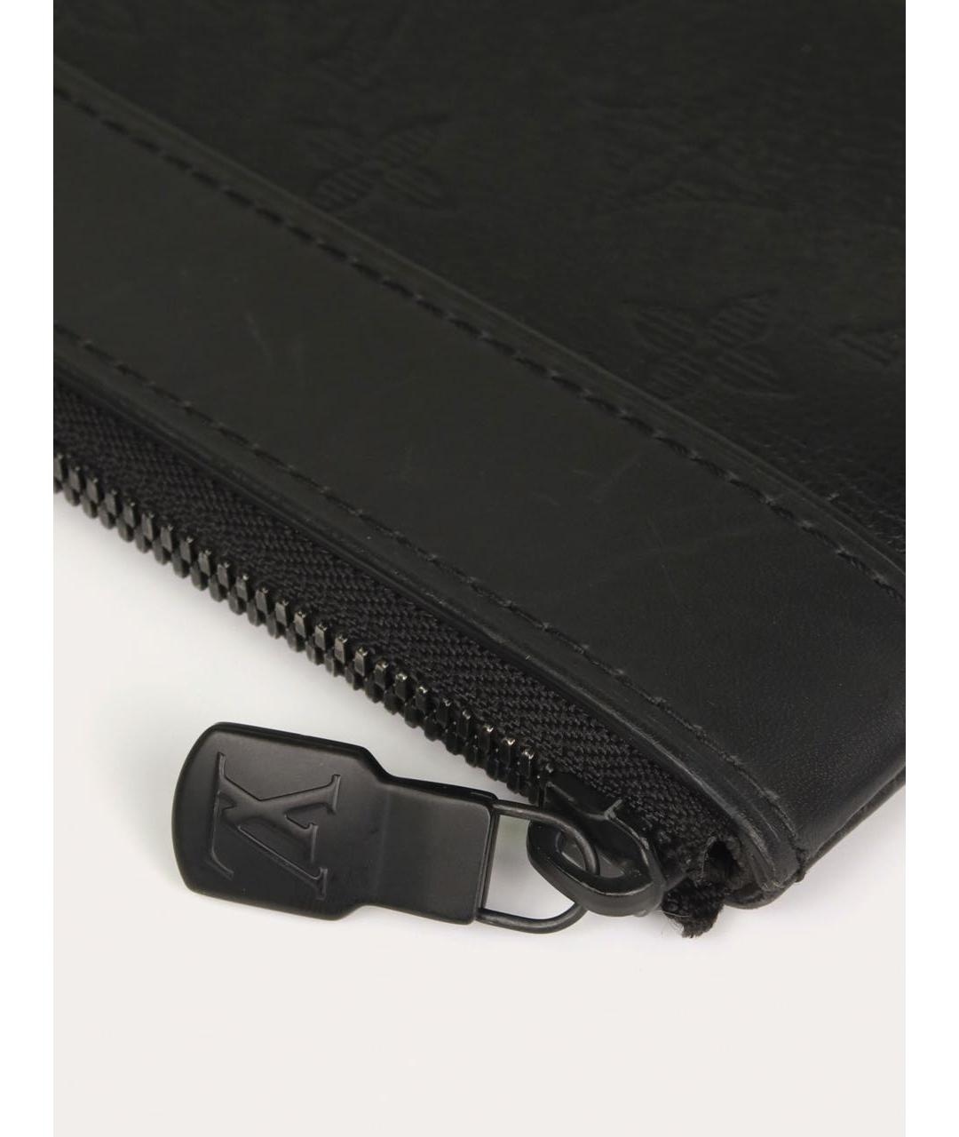 LOUIS VUITTON Черная кожаная папка для документов, фото 2