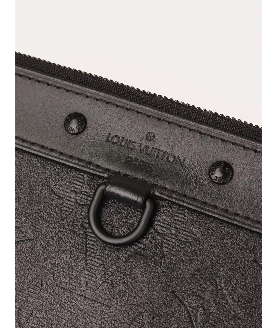 LOUIS VUITTON Черная кожаная папка для документов, фото 6