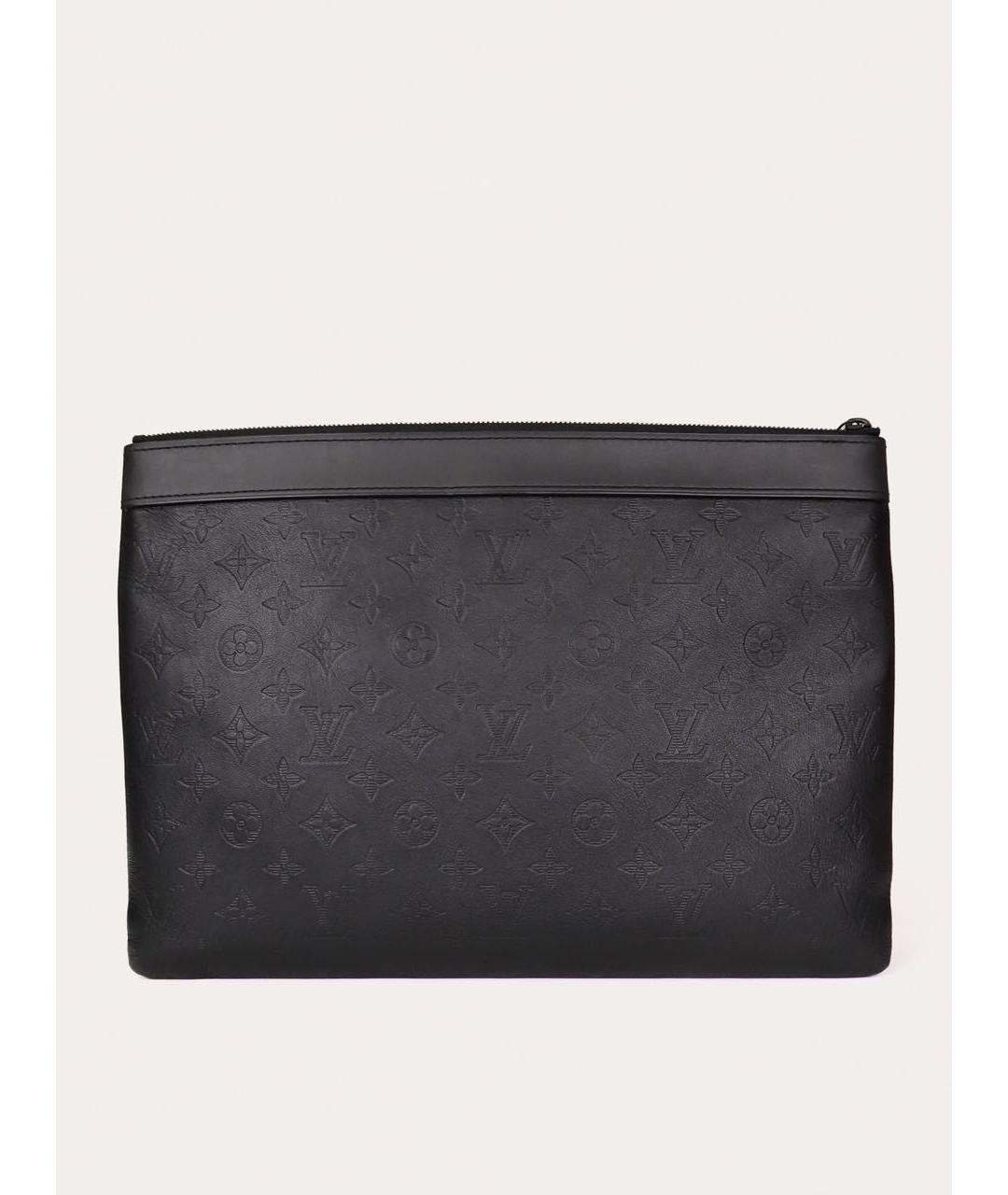 LOUIS VUITTON Черная кожаная папка для документов, фото 3