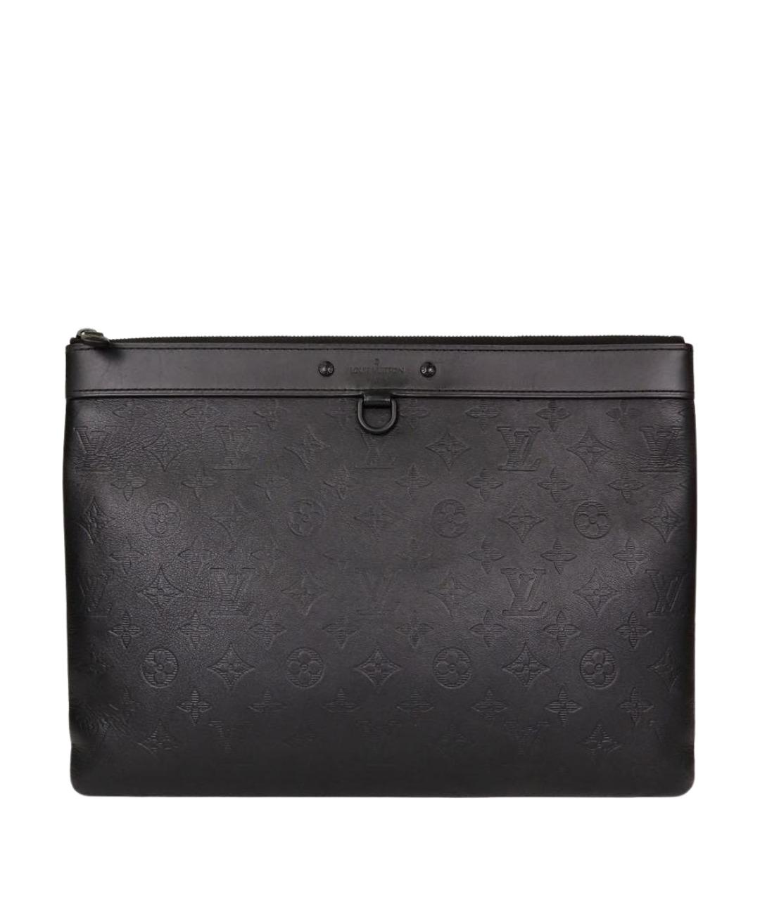 LOUIS VUITTON Черная кожаная папка для документов, фото 1
