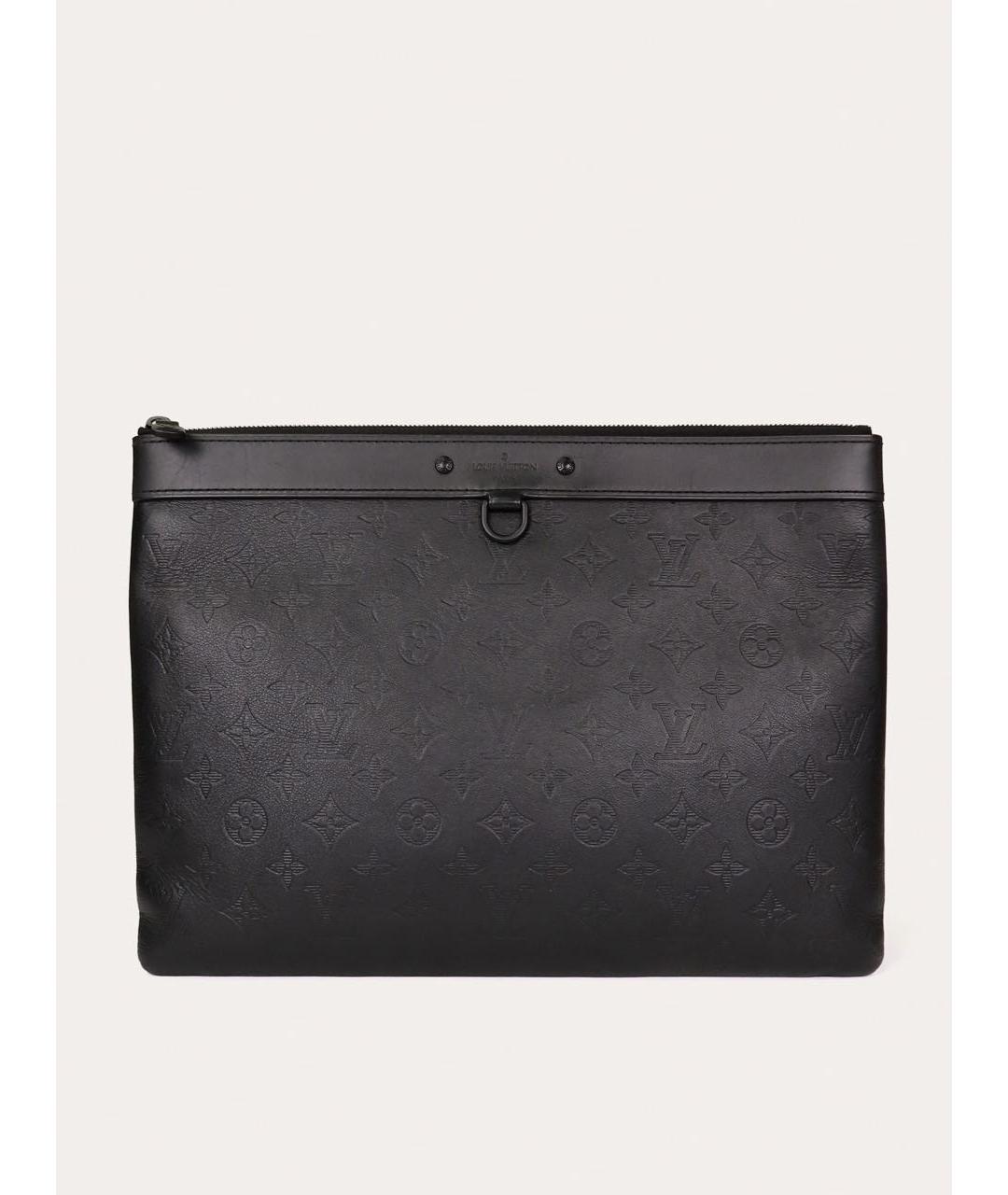 LOUIS VUITTON Черная кожаная папка для документов, фото 7