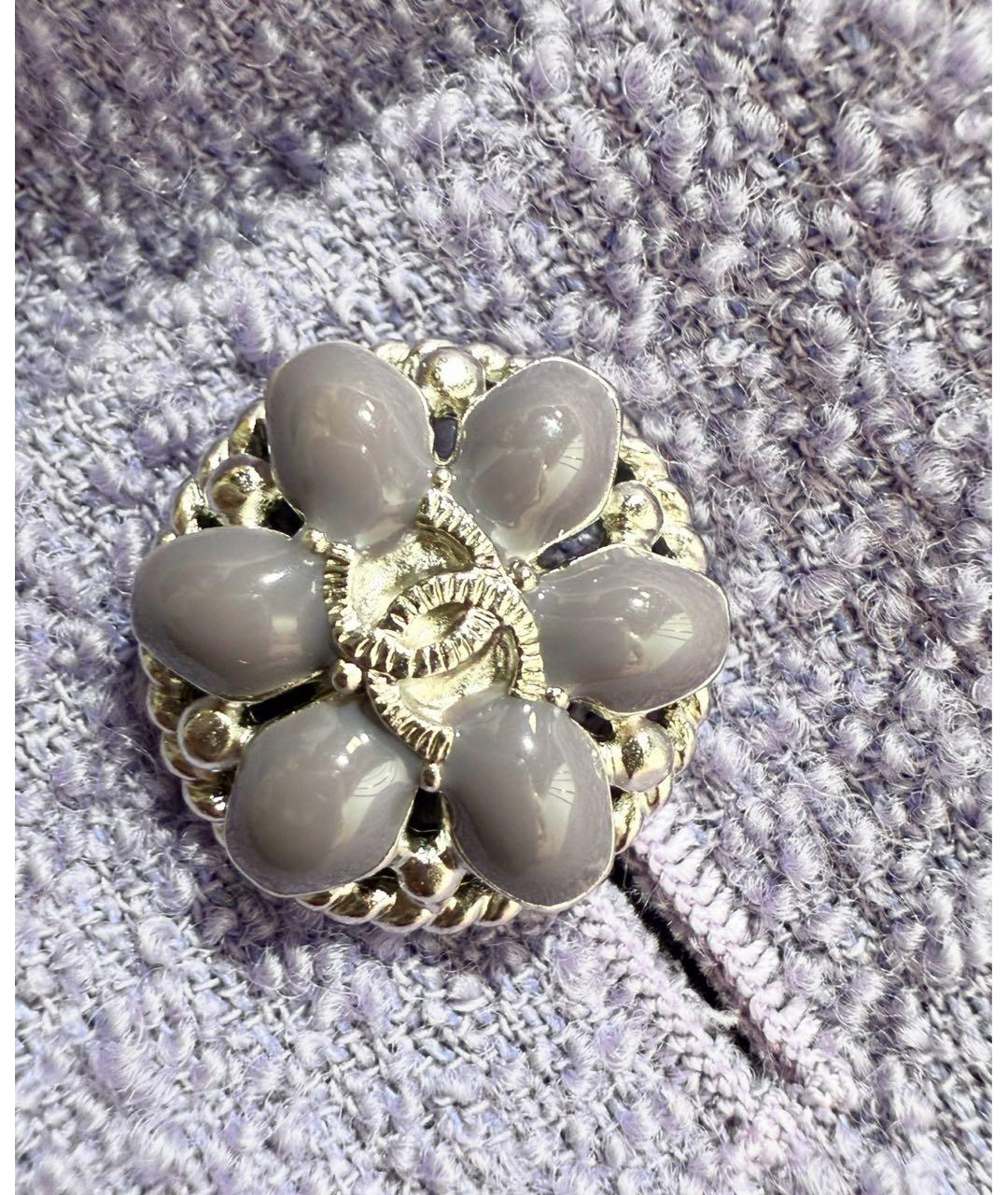 CHANEL Фиолетовая шерстяная юбка миди, фото 4