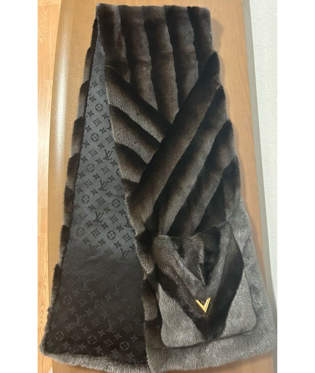 LOUIS VUITTON Антрацитовый шарф, фото 9