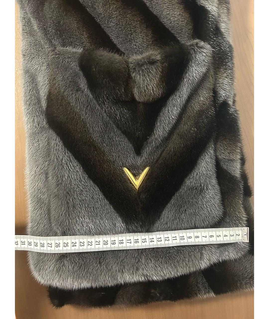 LOUIS VUITTON Антрацитовый шарф, фото 7