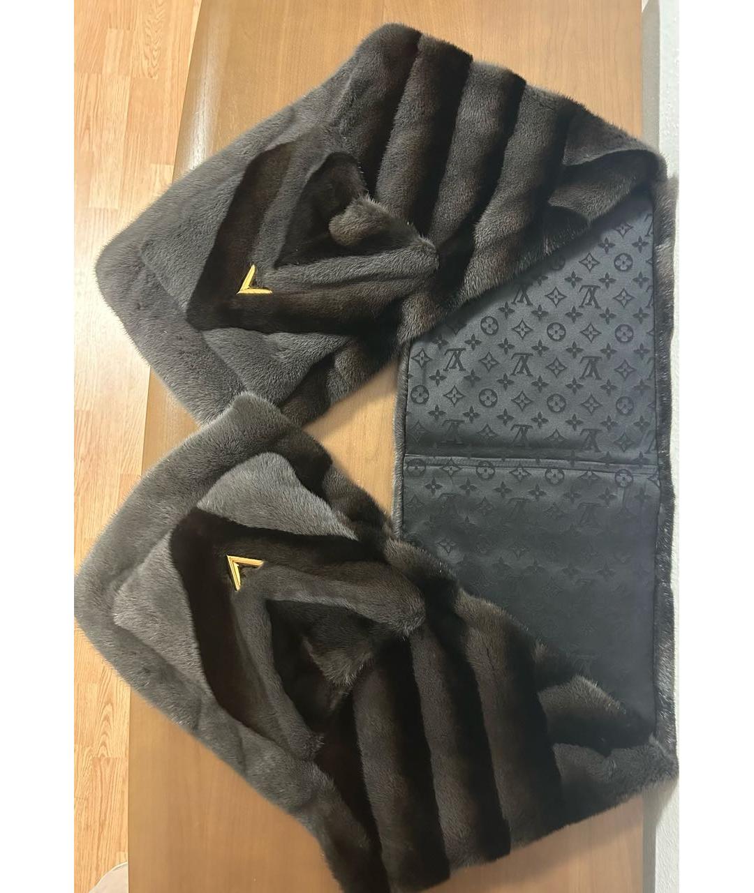 LOUIS VUITTON Антрацитовый шарф, фото 5