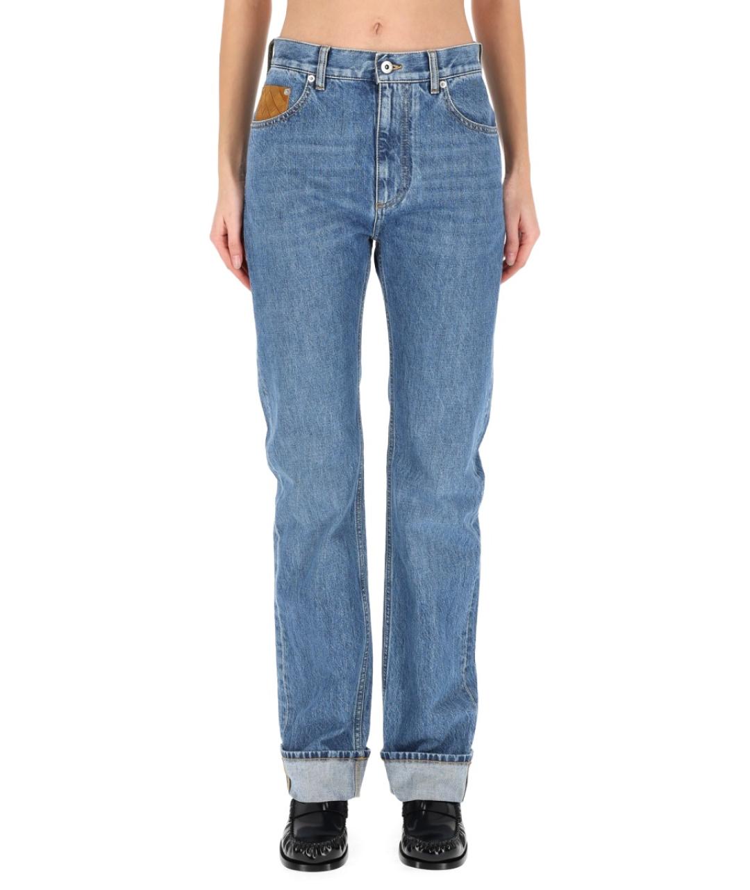 BOTTEGA VENETA Синие хлопковые прямые джинсы, фото 1