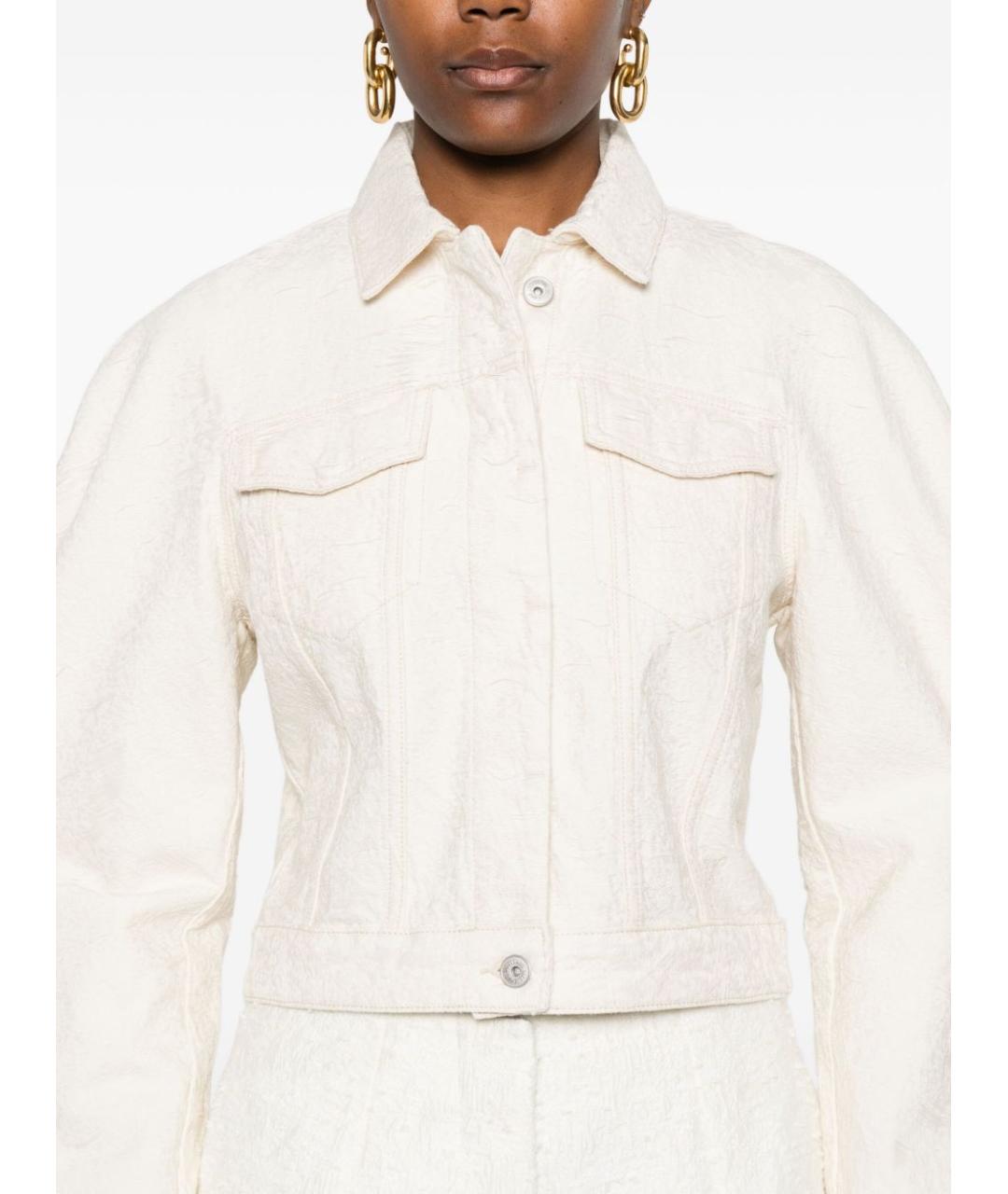 JACQUEMUS Белая хлопковая куртка, фото 4