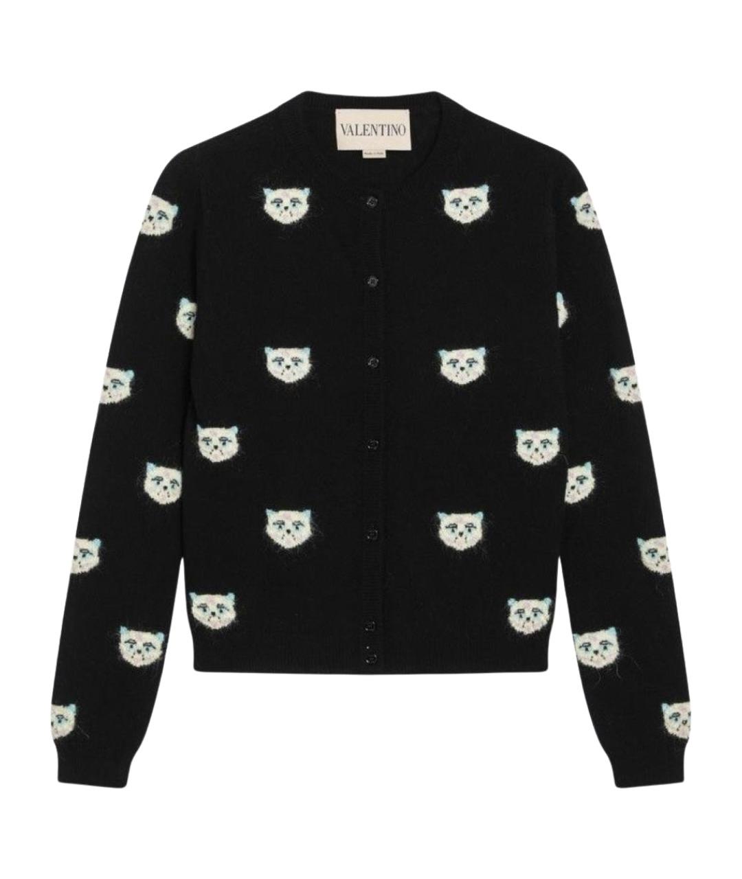VALENTINO Черный шерстяной кардиган, фото 1