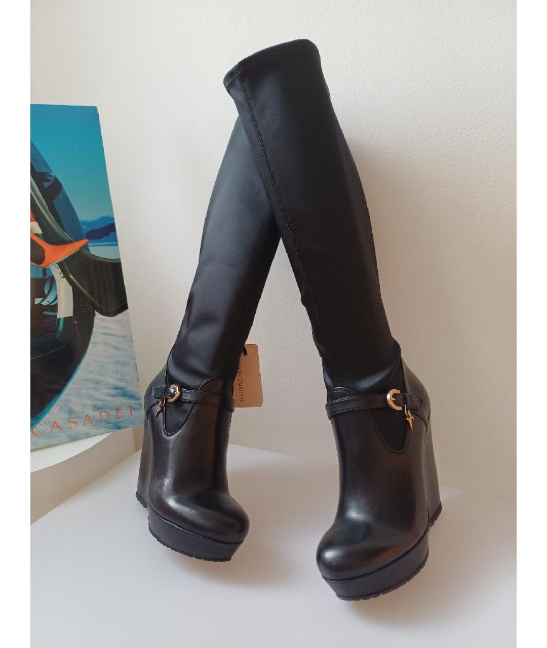 CESARE PACIOTTI Черные кожаные сапоги, фото 4