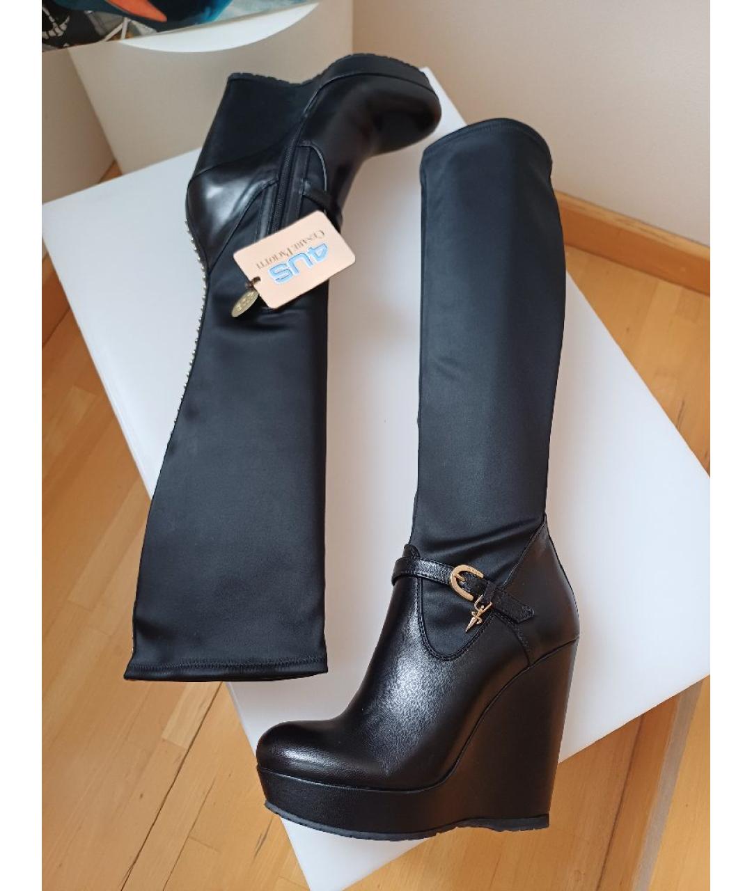 CESARE PACIOTTI Черные кожаные сапоги, фото 2