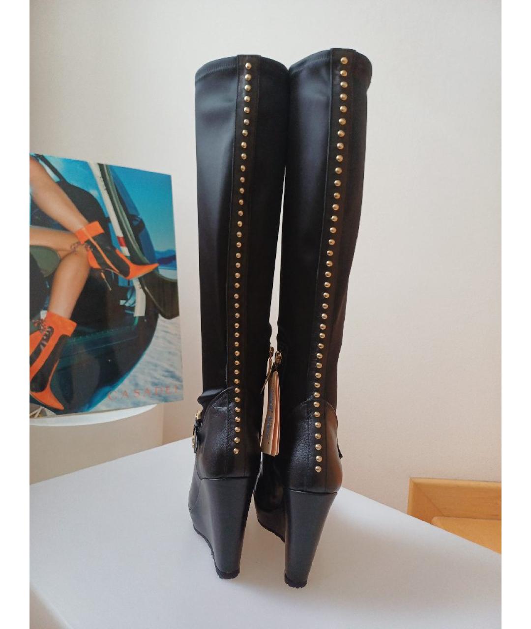 CESARE PACIOTTI Черные кожаные сапоги, фото 6
