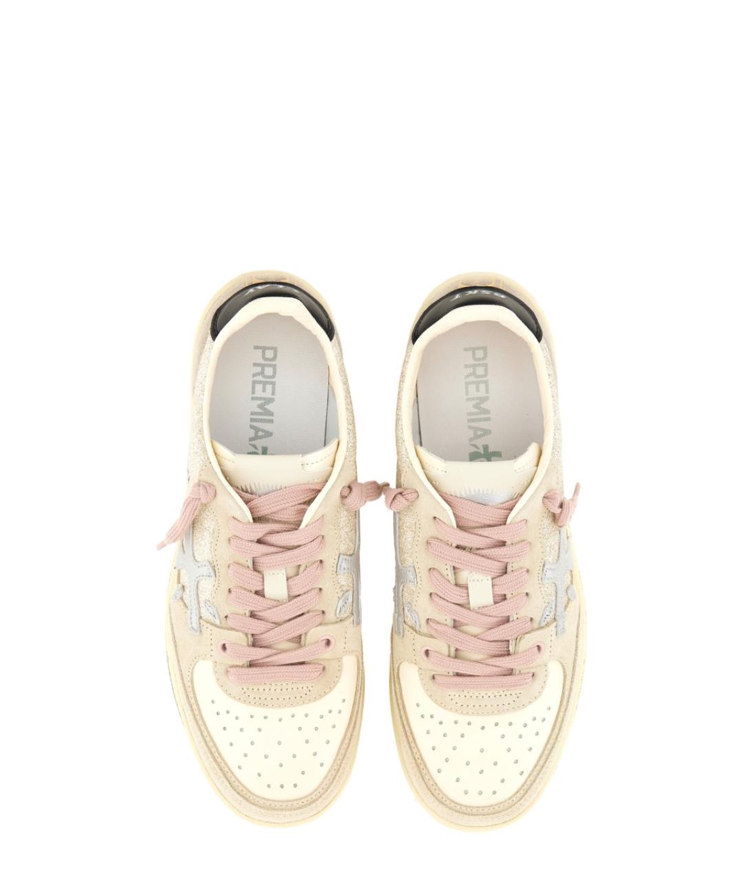 PREMIATA Бежевые кожаные кроссовки, фото 6