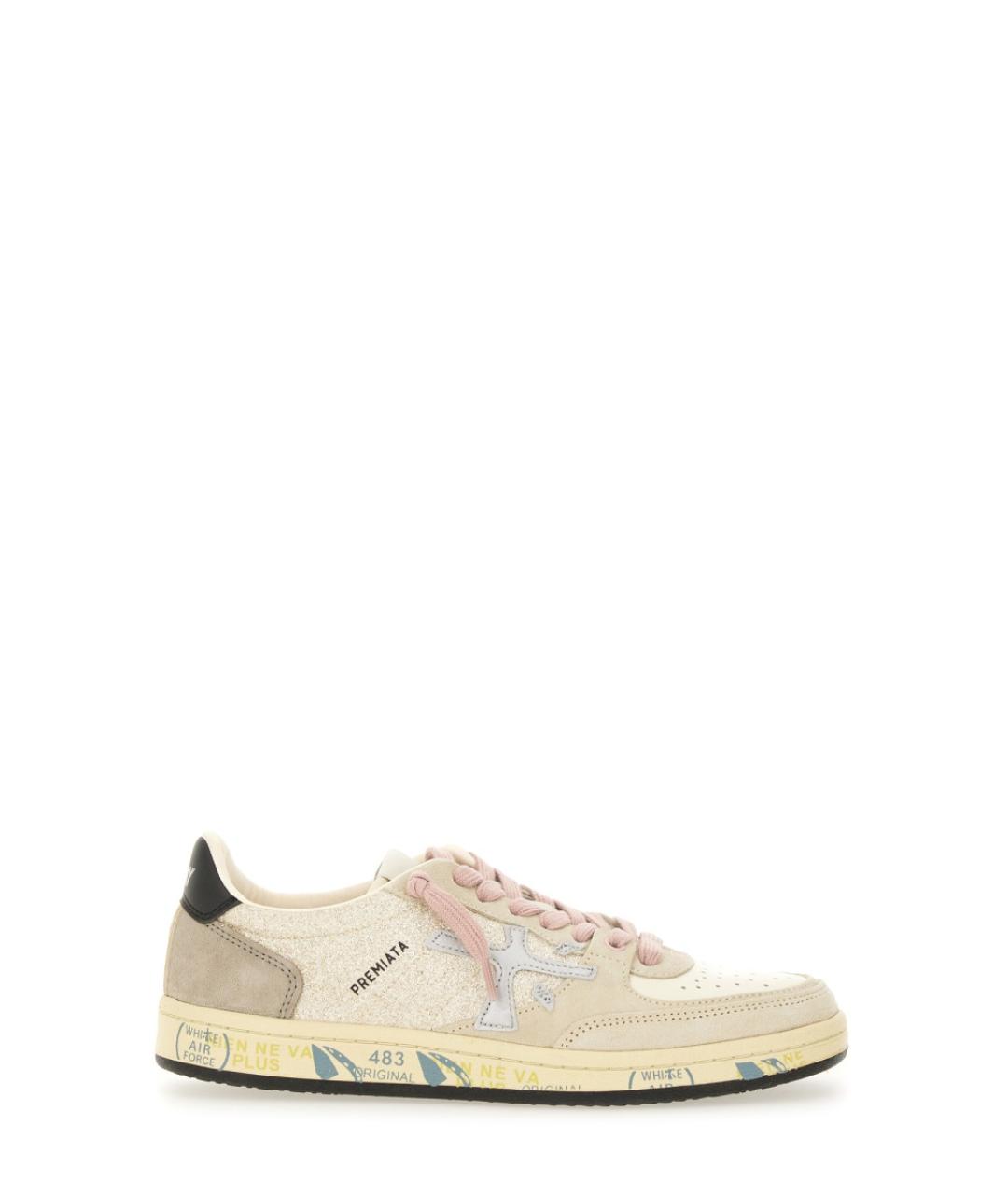 PREMIATA Бежевые кожаные кроссовки, фото 1