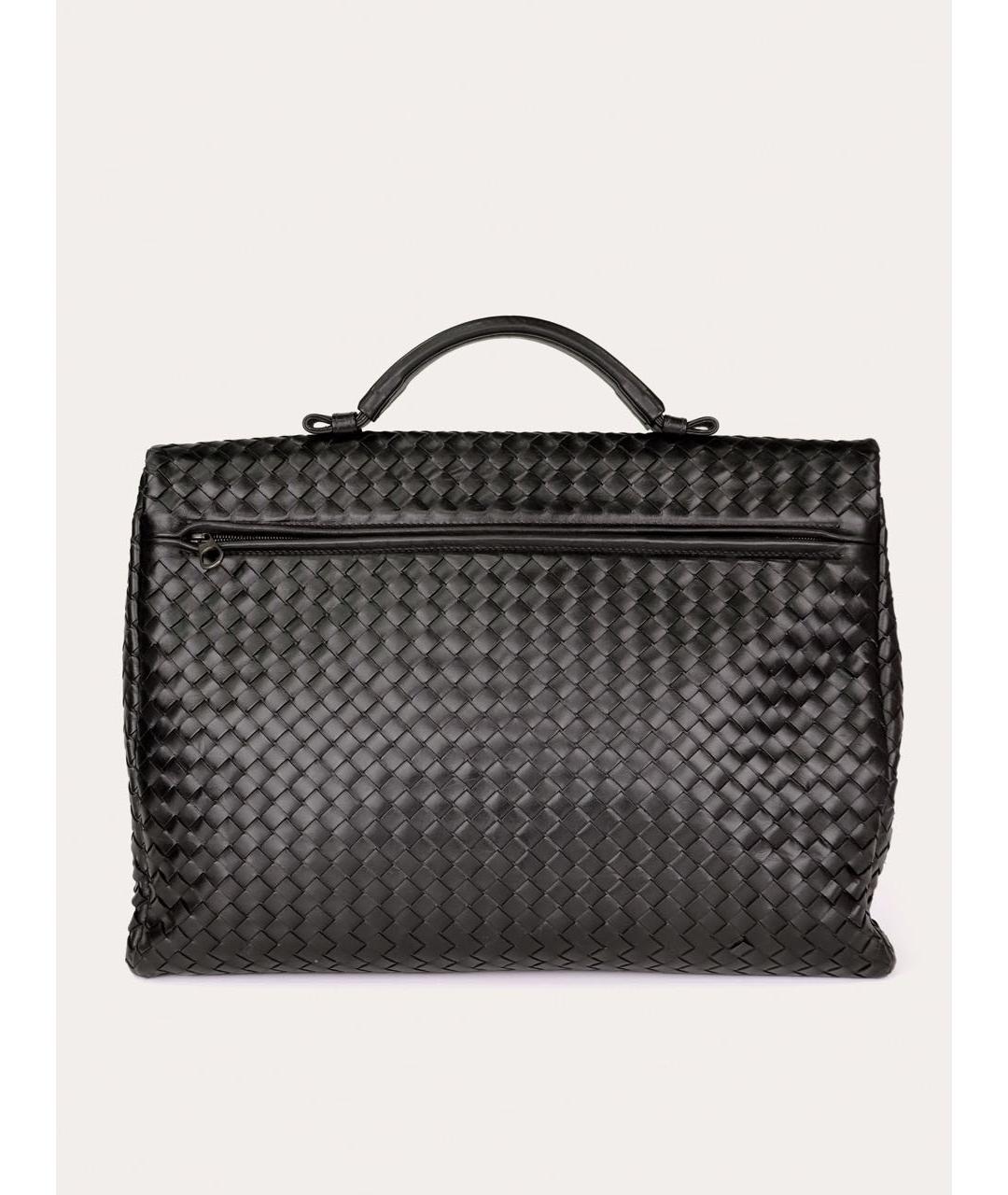 BOTTEGA VENETA Черный кожаный портфель, фото 3