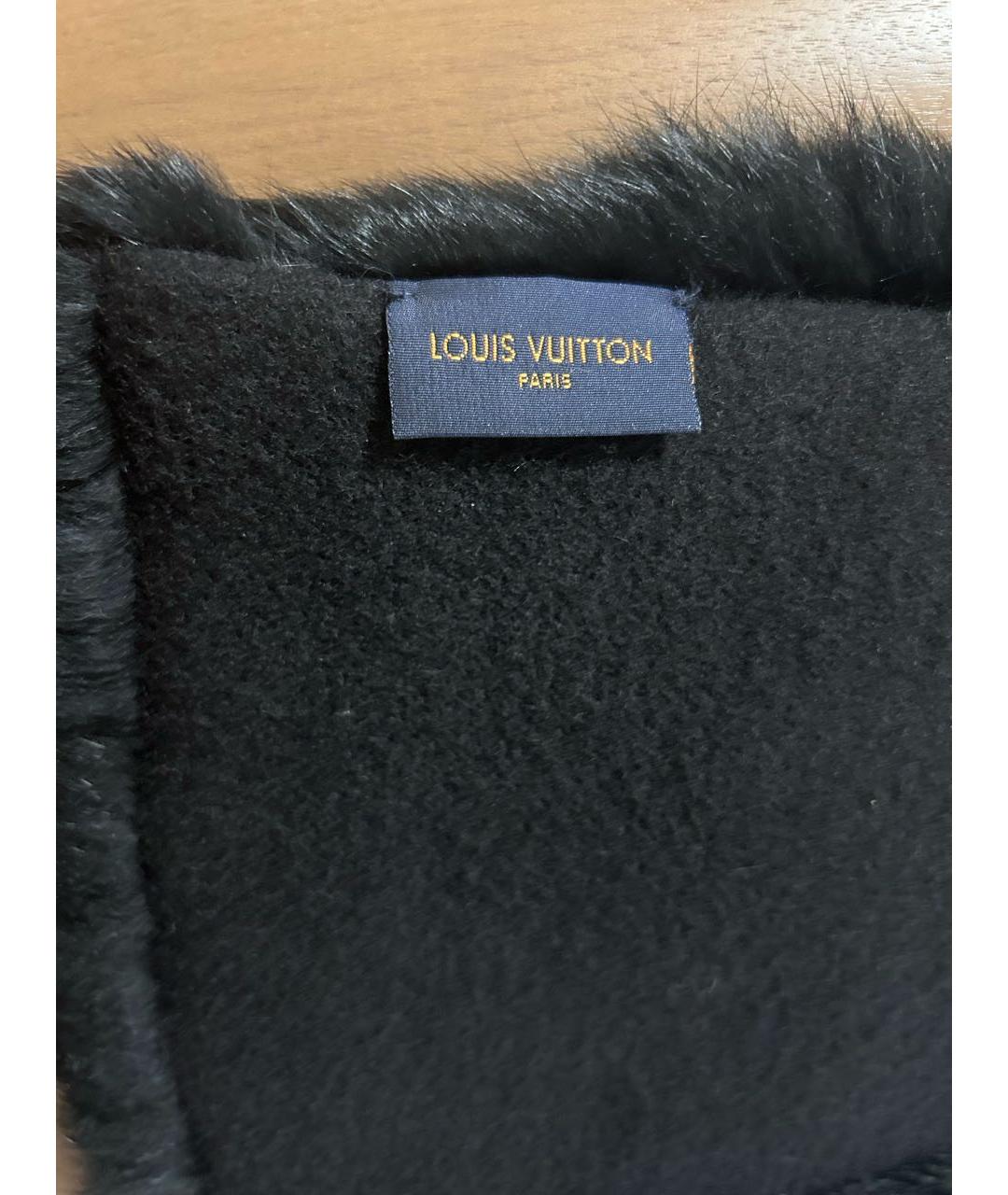 LOUIS VUITTON Черный шарф, фото 3