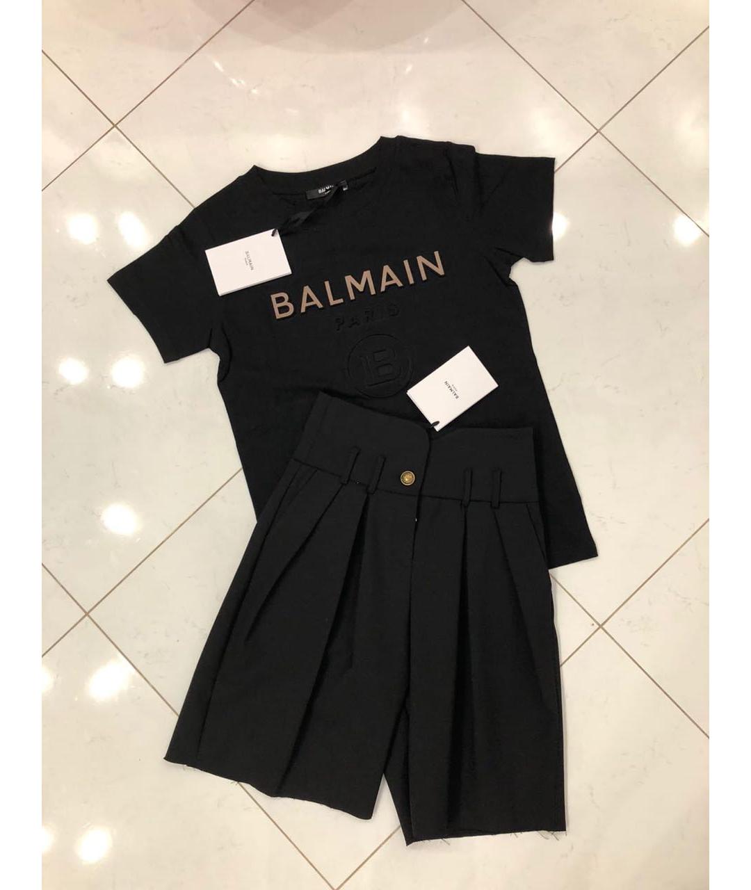 BALMAIN Черные хлопковые брюки и шорты, фото 3