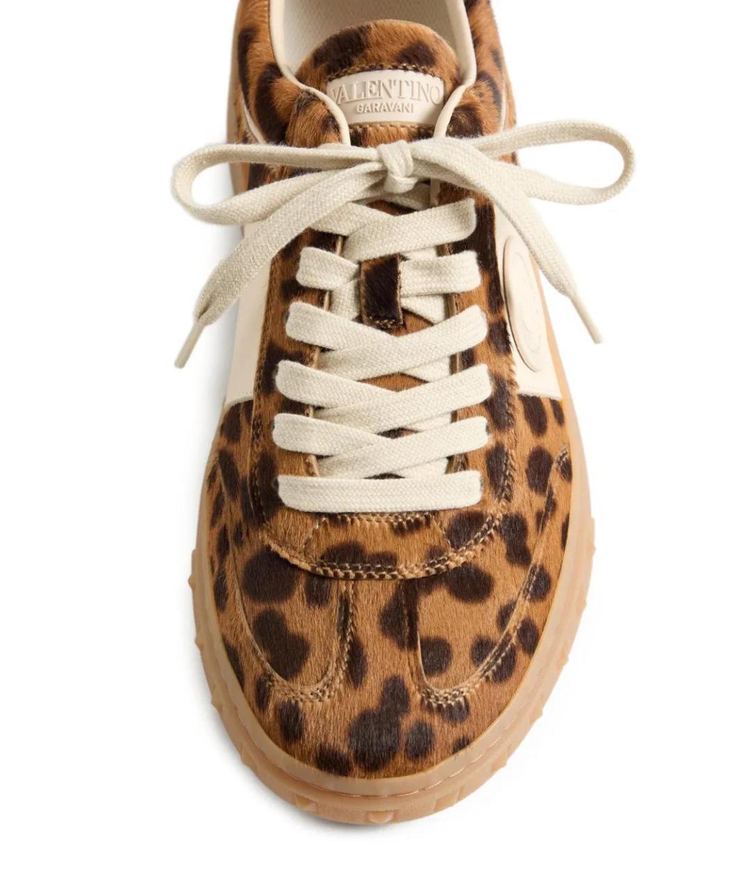 VALENTINO Коричневые кожаные кроссовки, фото 4