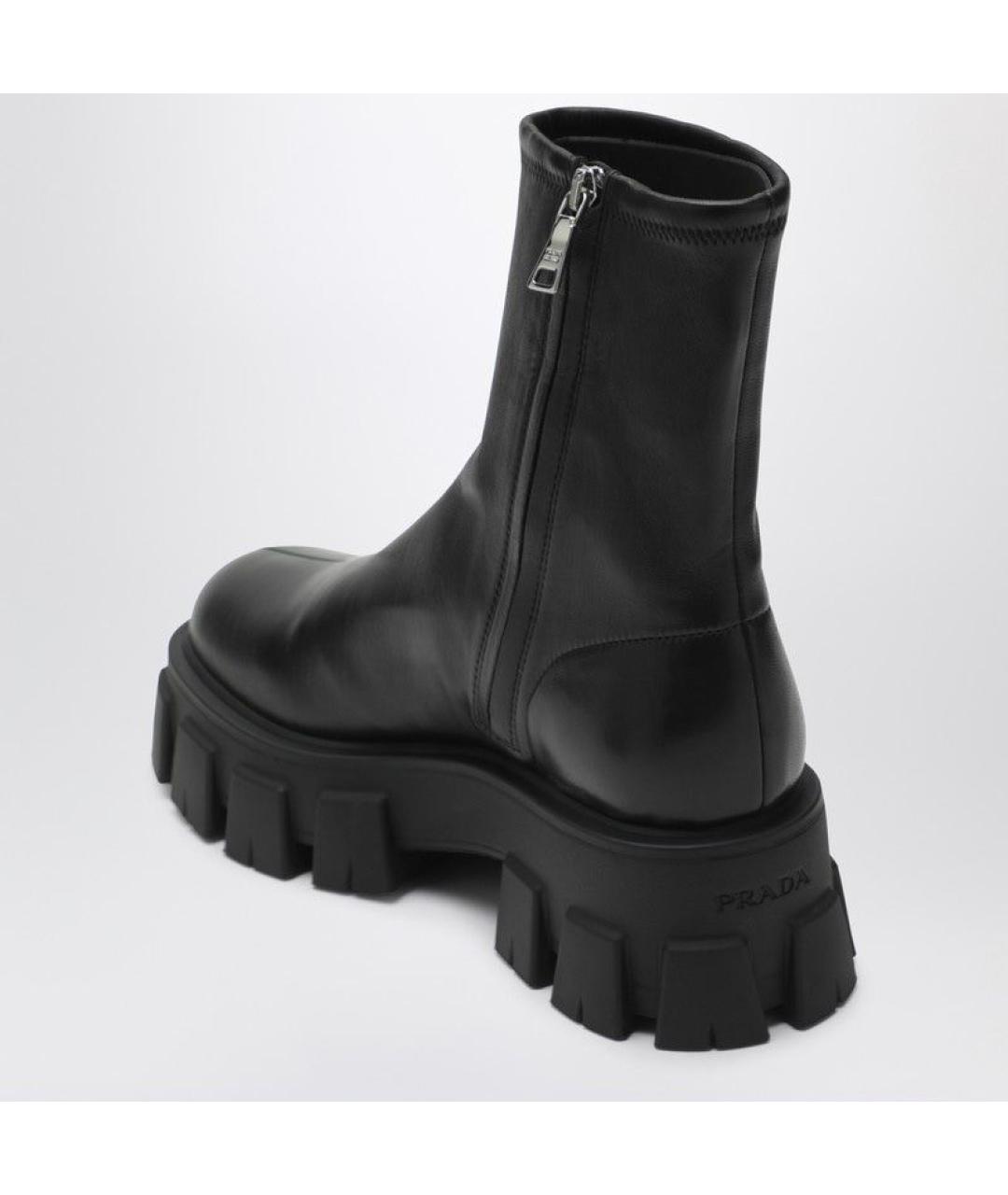 PRADA Черные кожаные ботинки, фото 3