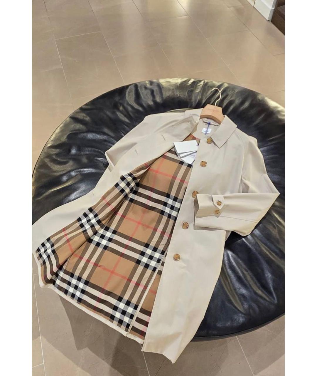 BURBERRY Бежевый хлопковый тренч/плащ, фото 2