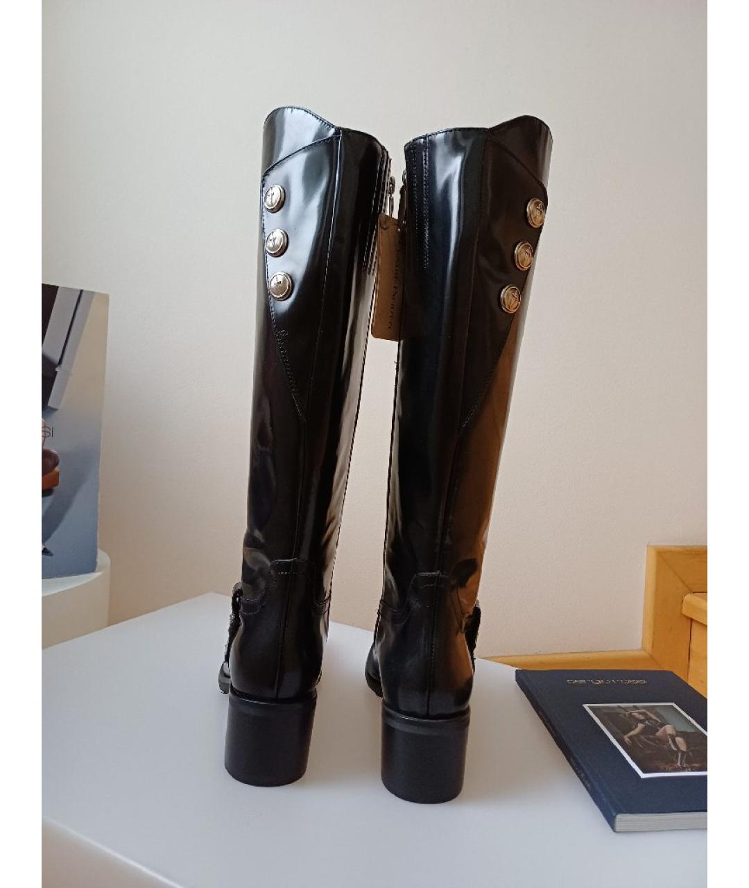 CESARE PACIOTTI Черные сапоги из лакированной кожи, фото 6