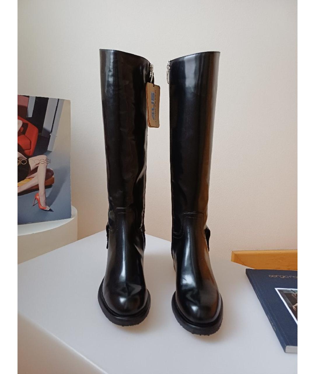 CESARE PACIOTTI Черные сапоги из лакированной кожи, фото 5