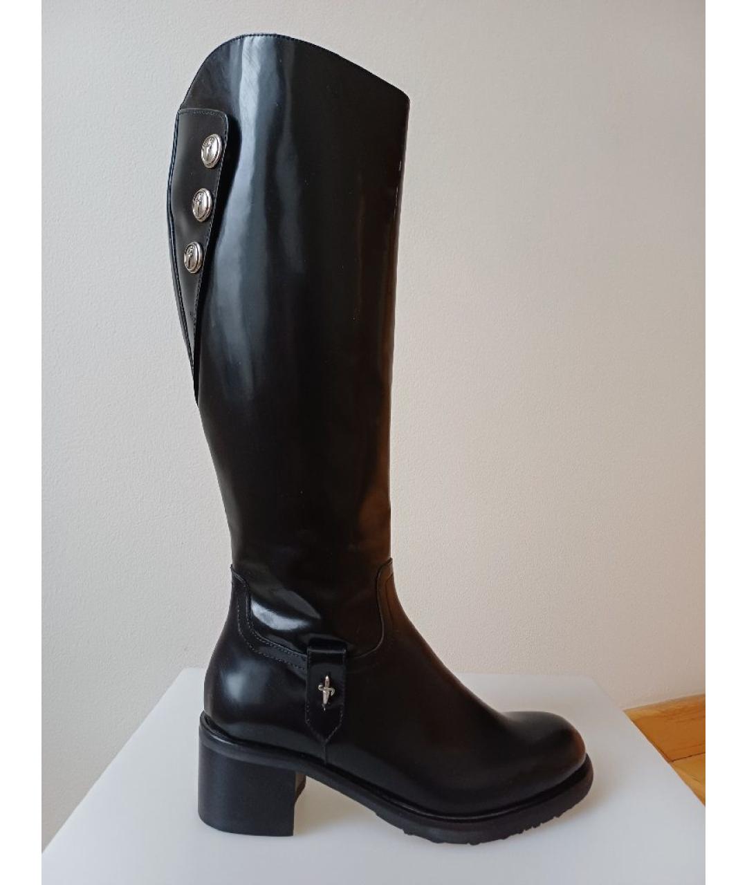 CESARE PACIOTTI Черные сапоги из лакированной кожи, фото 8