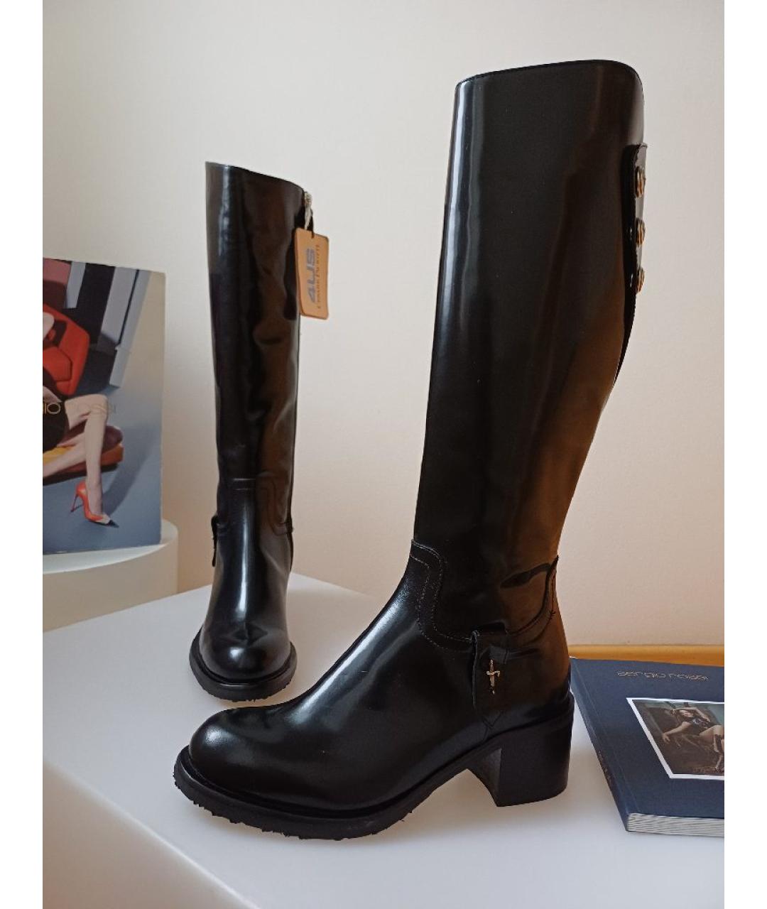 CESARE PACIOTTI Черные сапоги из лакированной кожи, фото 3