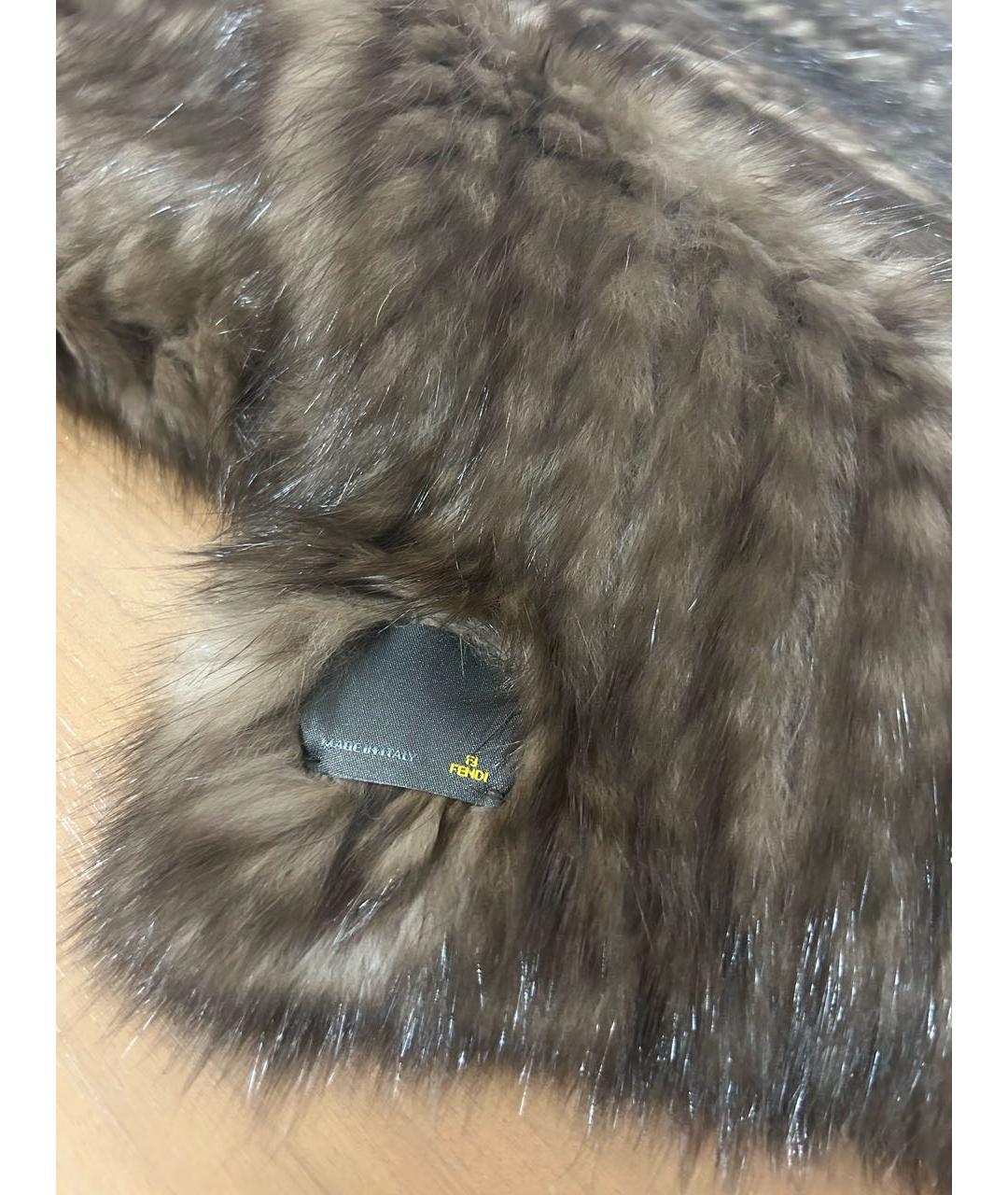 FENDI Коричневый шарф, фото 2