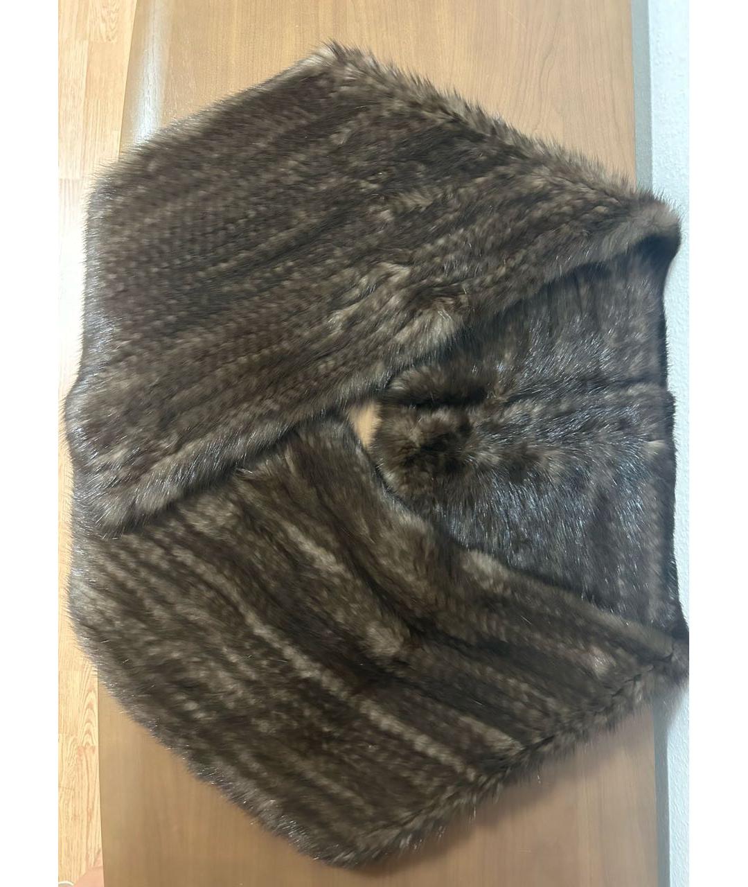 FENDI Коричневый шарф, фото 3