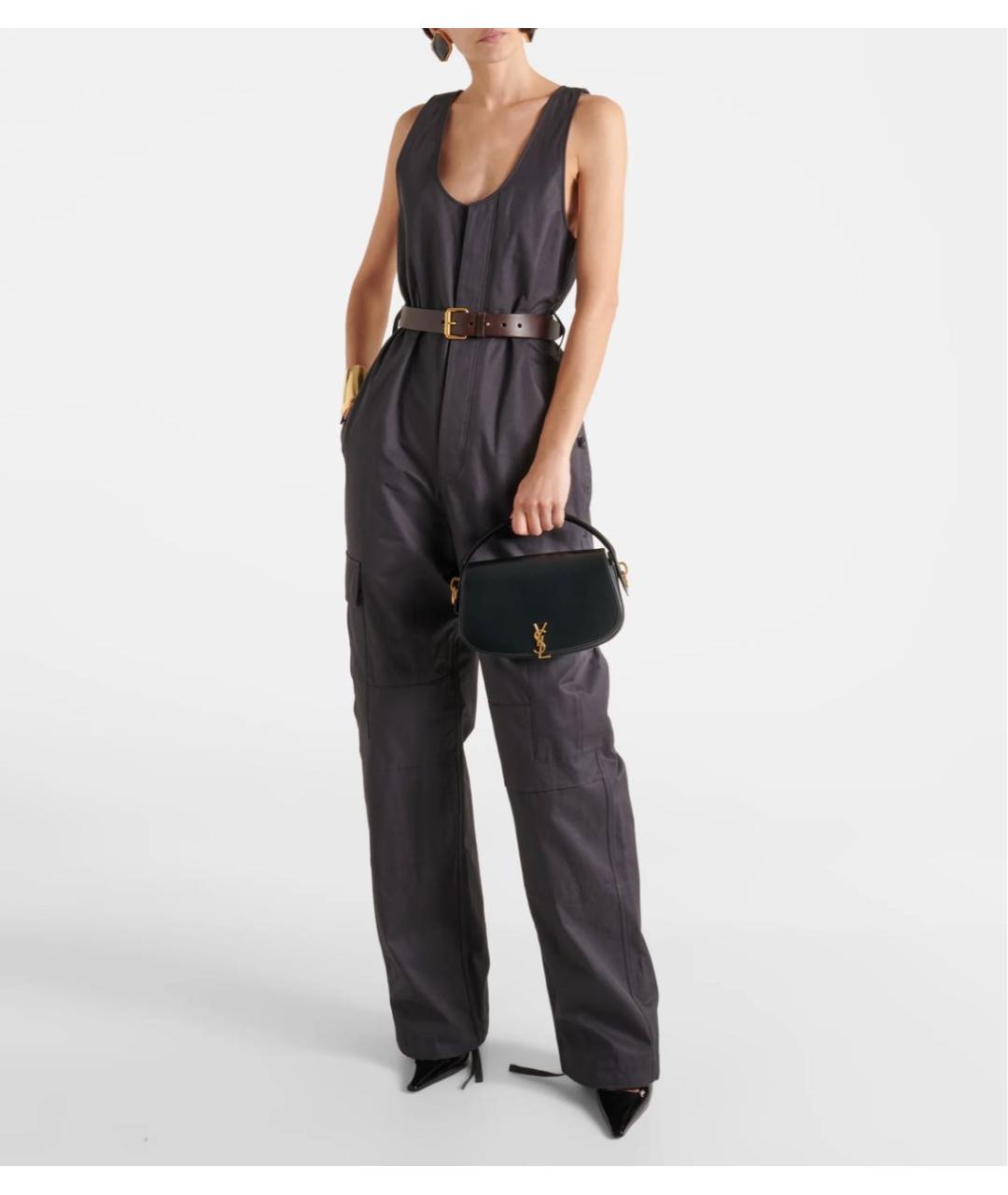 SAINT LAURENT Черная кожаная сумка через плечо, фото 6