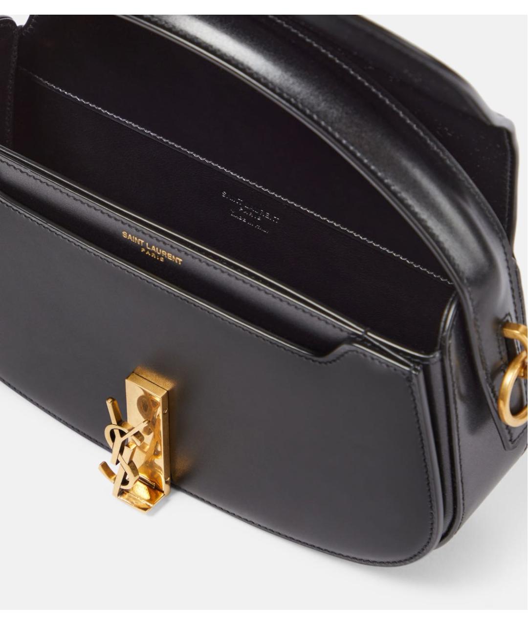 SAINT LAURENT Черная кожаная сумка через плечо, фото 3