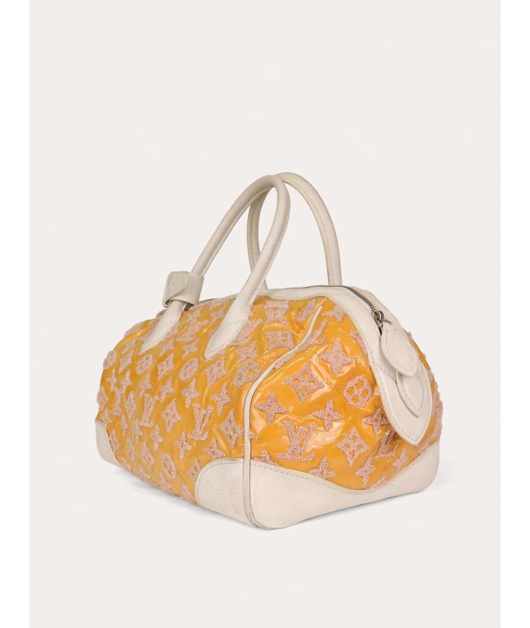 LOUIS VUITTON Желтая кожаная сумка с короткими ручками, фото 2