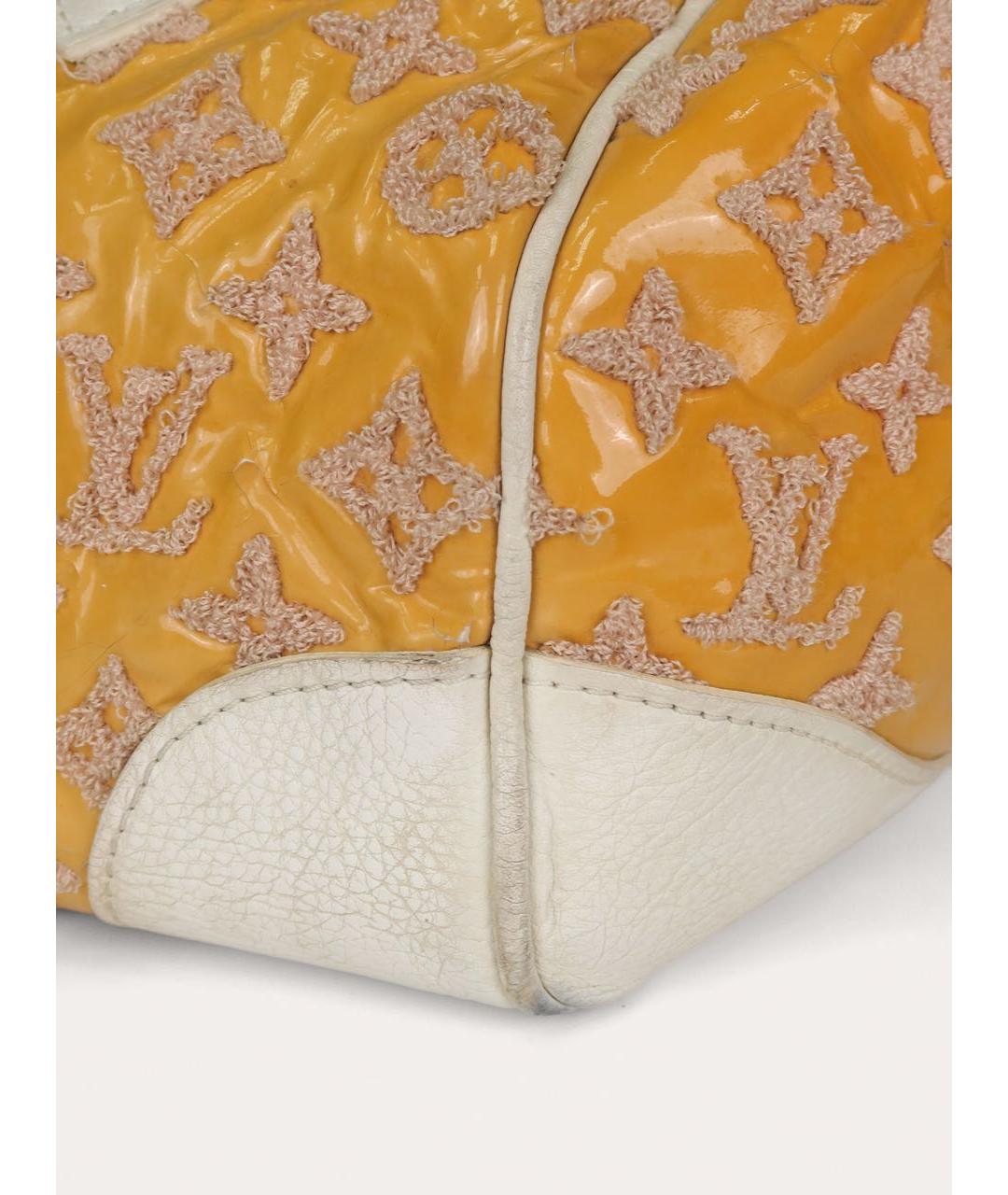 LOUIS VUITTON Желтая кожаная сумка с короткими ручками, фото 8