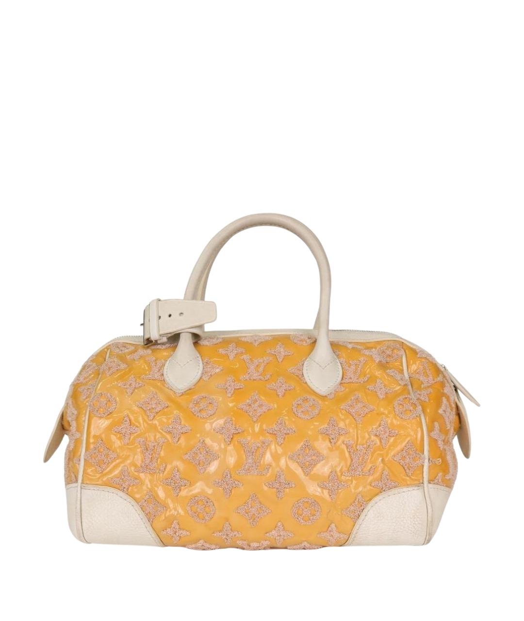 LOUIS VUITTON Желтая кожаная сумка с короткими ручками, фото 1